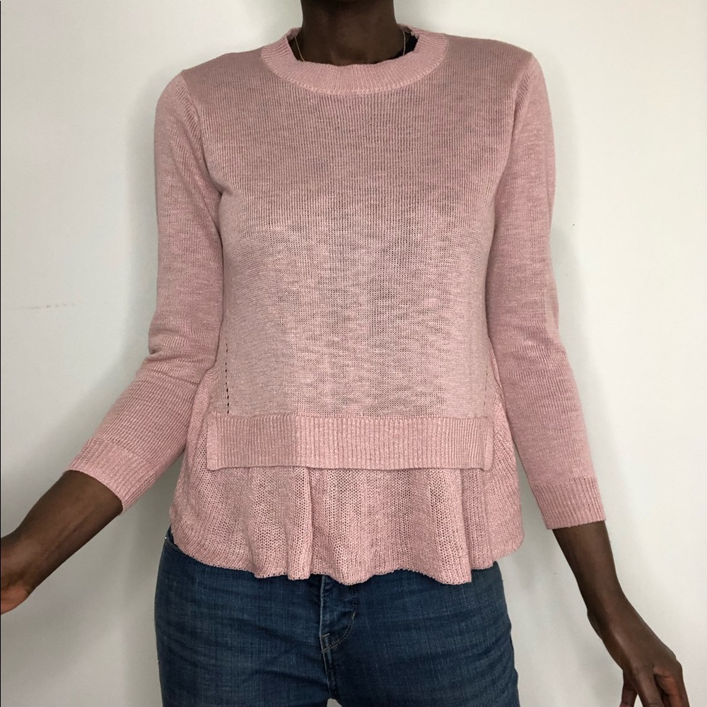 BIMBA Y LOLA | Fine Knit Layered Blush Sweater